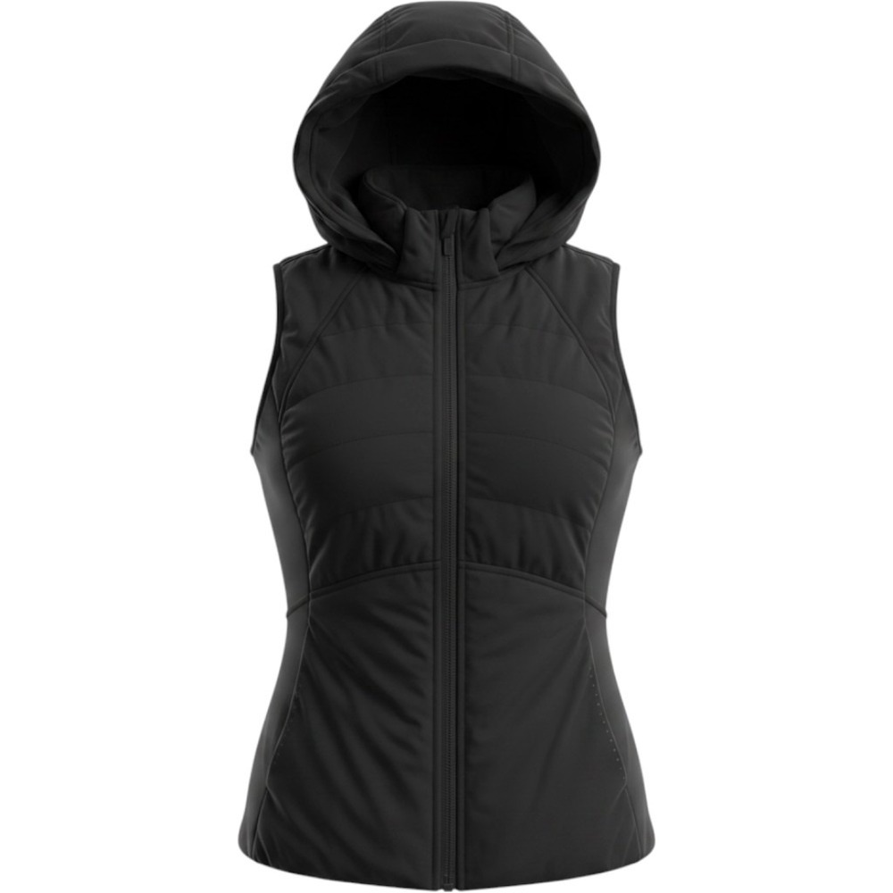 Lululemon Flurry Fighter Vest Black Quilted Hooded Insulated Running Vest Womens